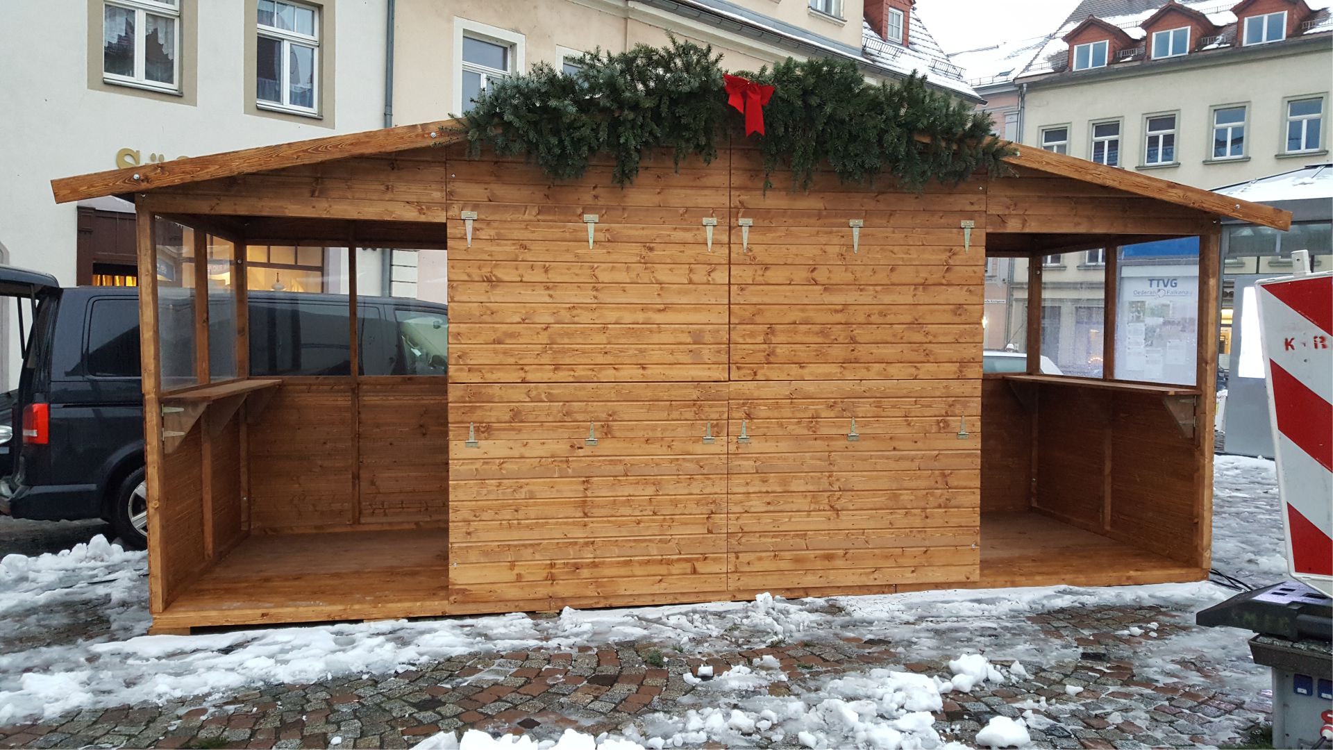 Verkaufshuette mieten 6x2 mit Unterstand bei eventTIME, der Partyausstatter und Markthüttenshop