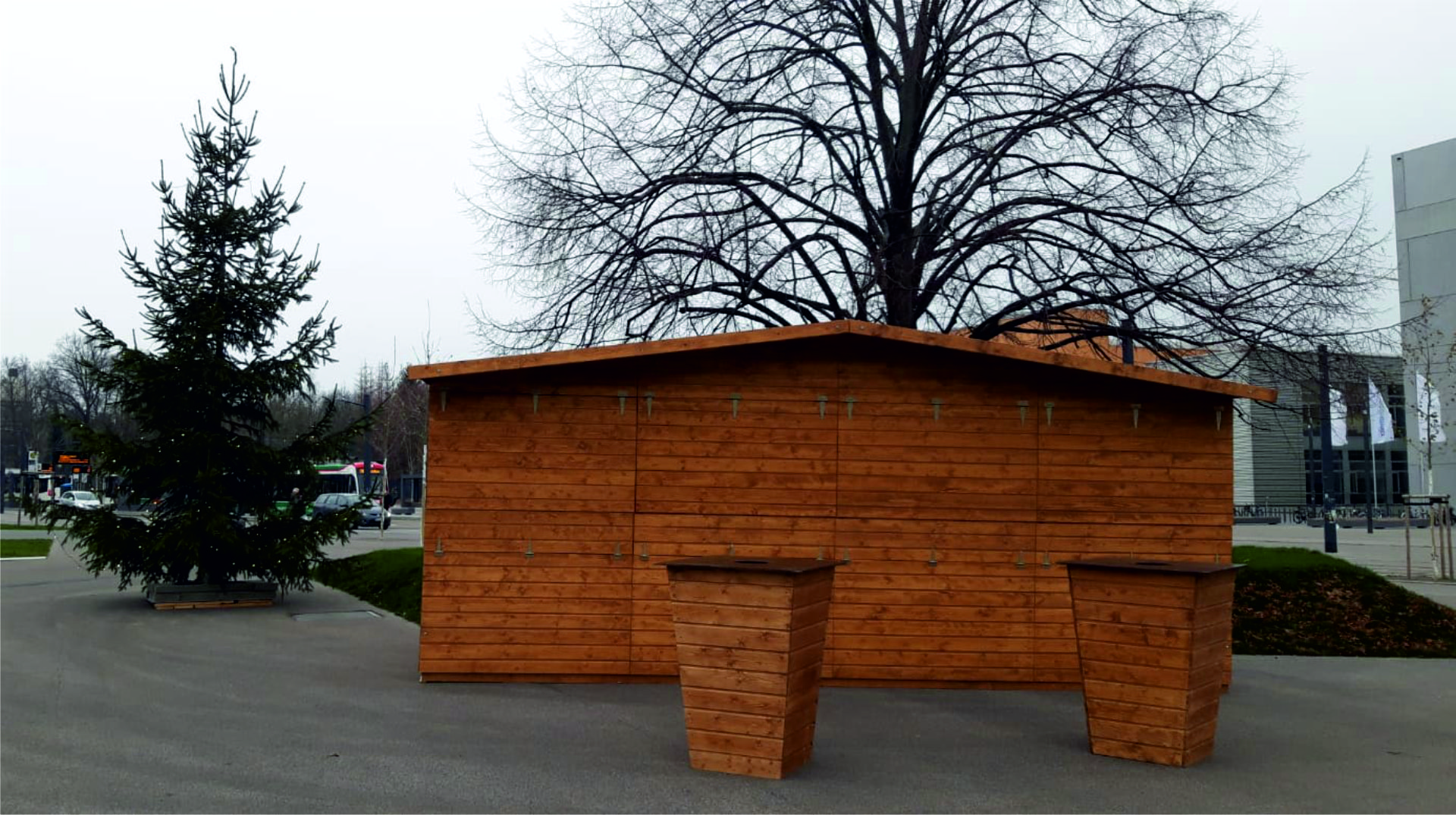 6m Huette in rustikaler Optik- aus Holz- anfertigen lassen im Markthuetten- Shop