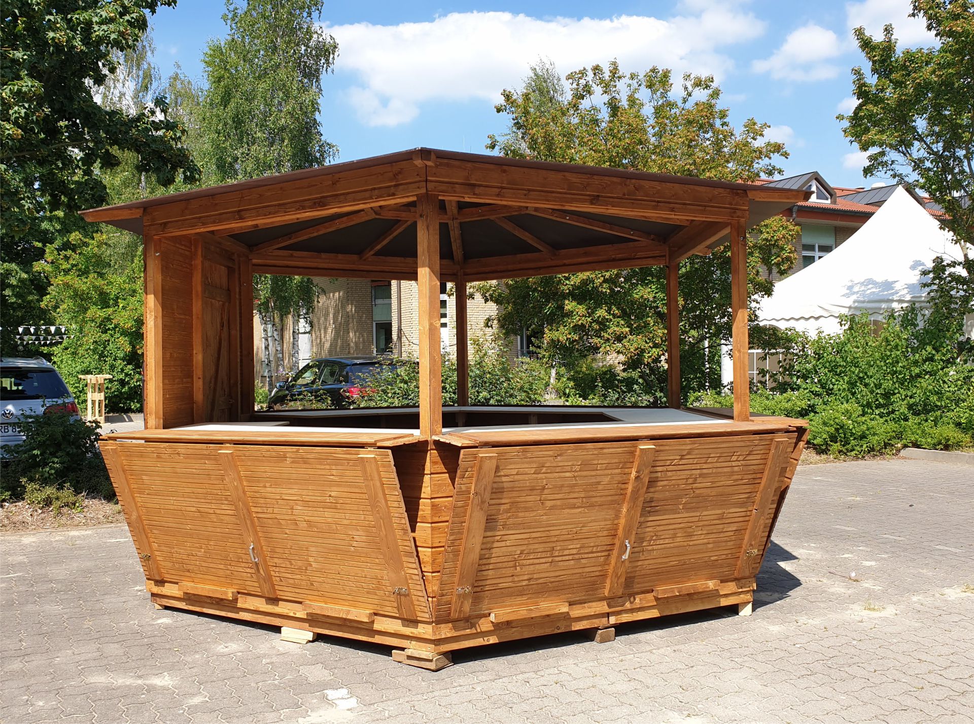 6 eckige Pavillons mieten 4m bei eventTIME, der Partyausstatter und Markthüttenshop